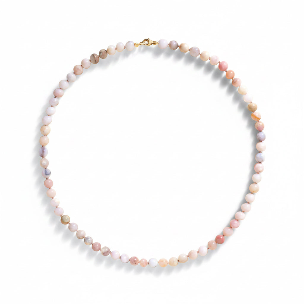 Pink Opal Beaded Necklace