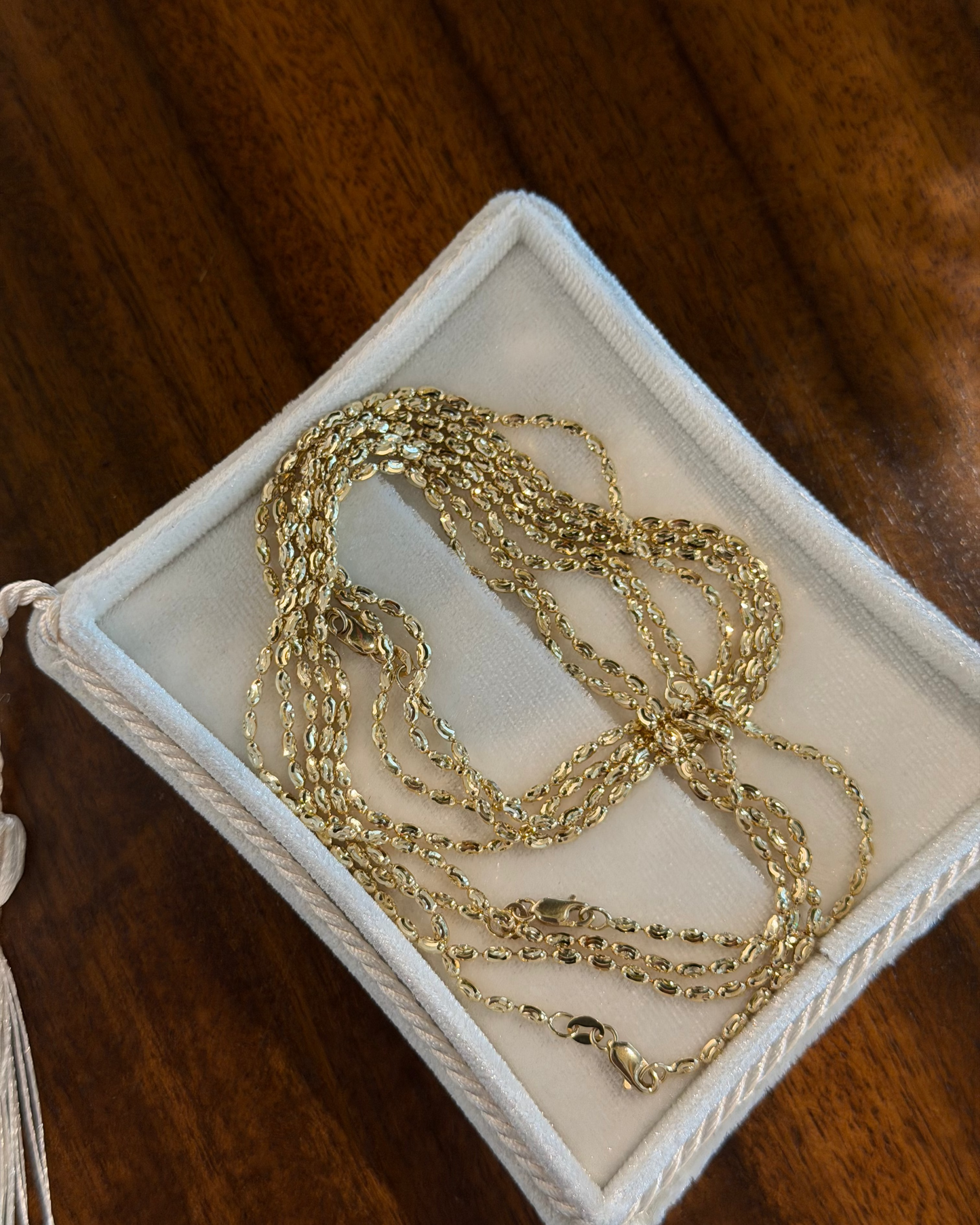 The Liquid Gold Oval Bead Chain