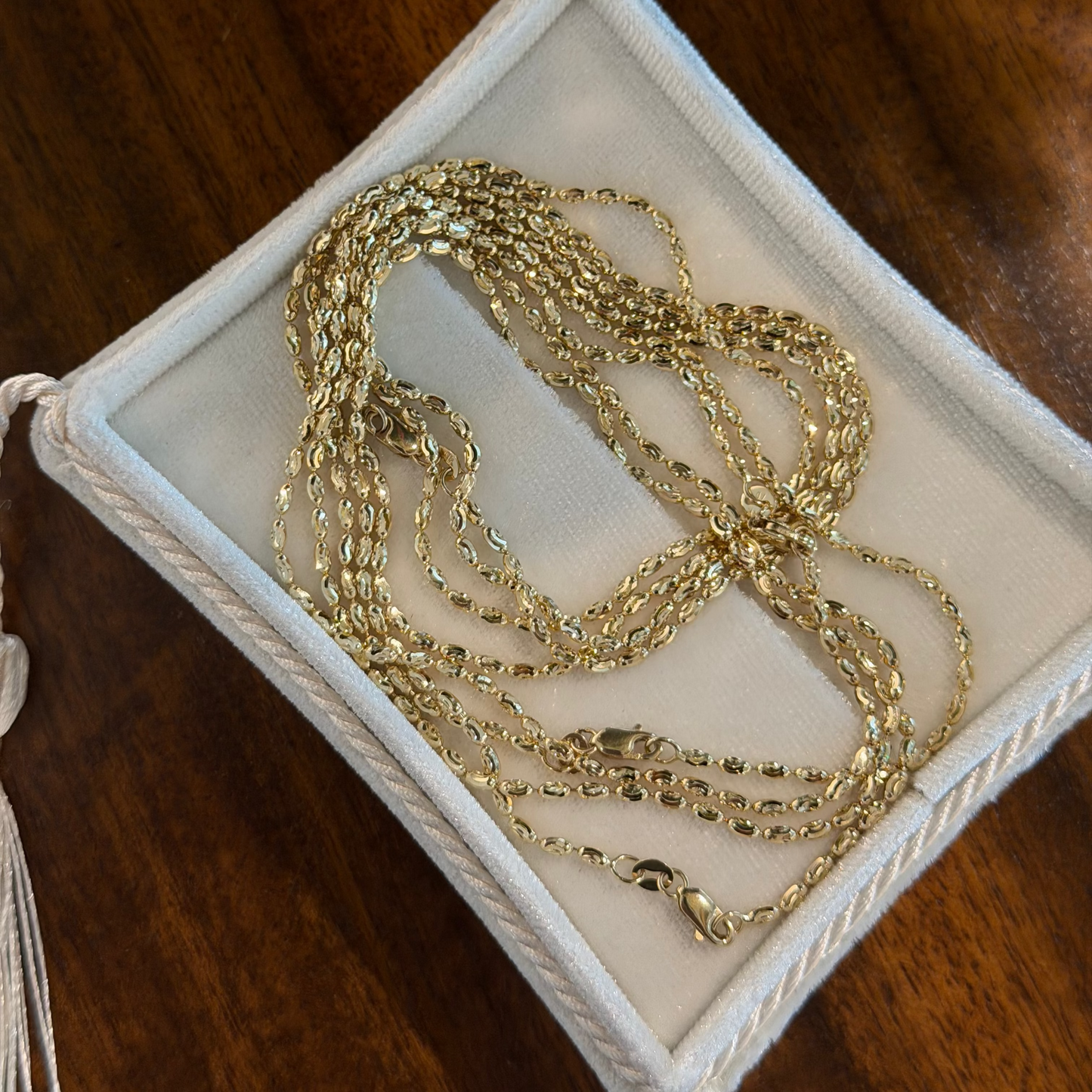 The Liquid Gold Oval Bead Chain