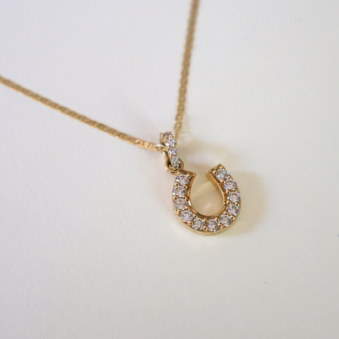 Lucky Diamond Horseshoe Pendant