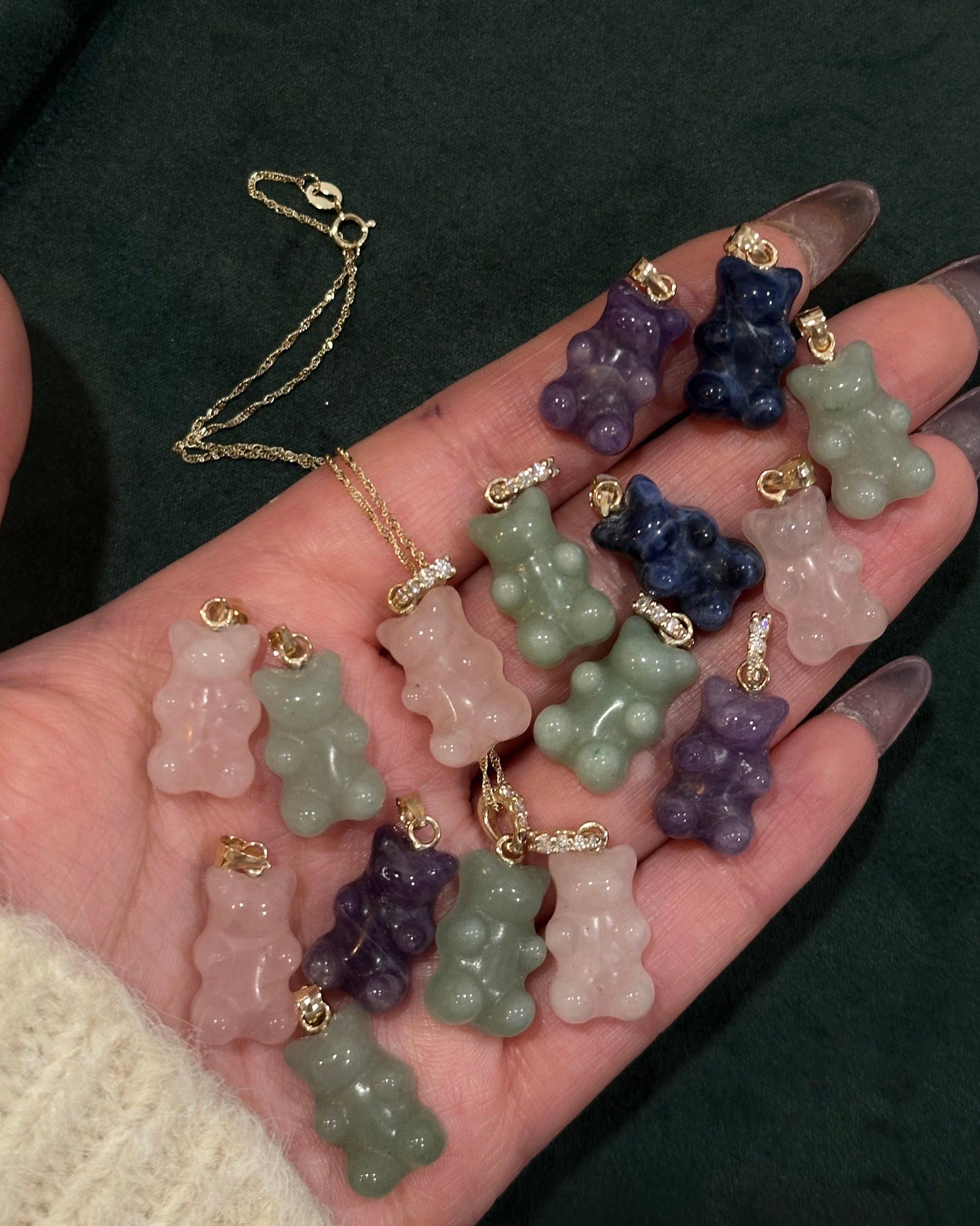 Diamond Gemstone Gummy Bear Pendant