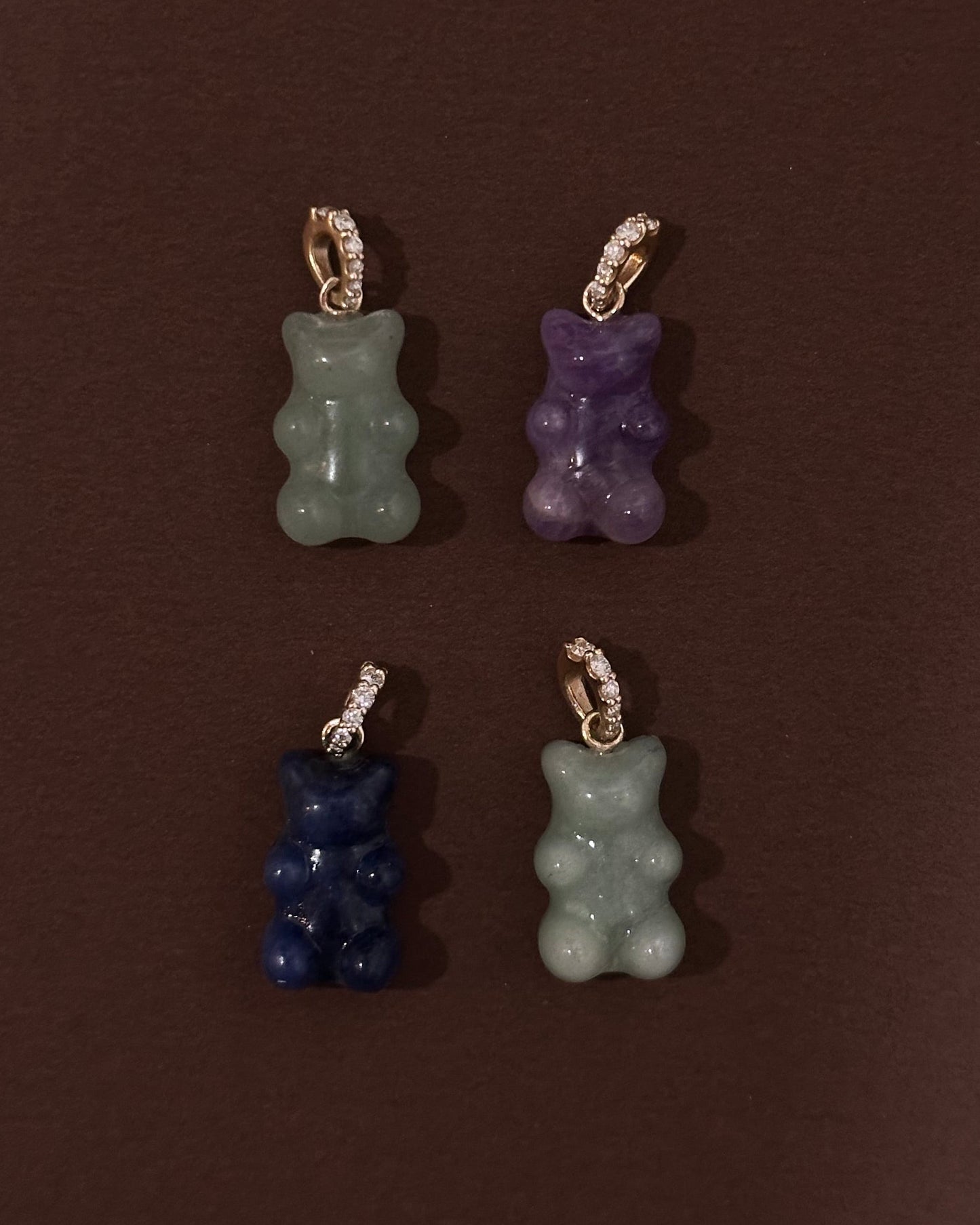 Diamond Gemstone Gummy Bear Pendant