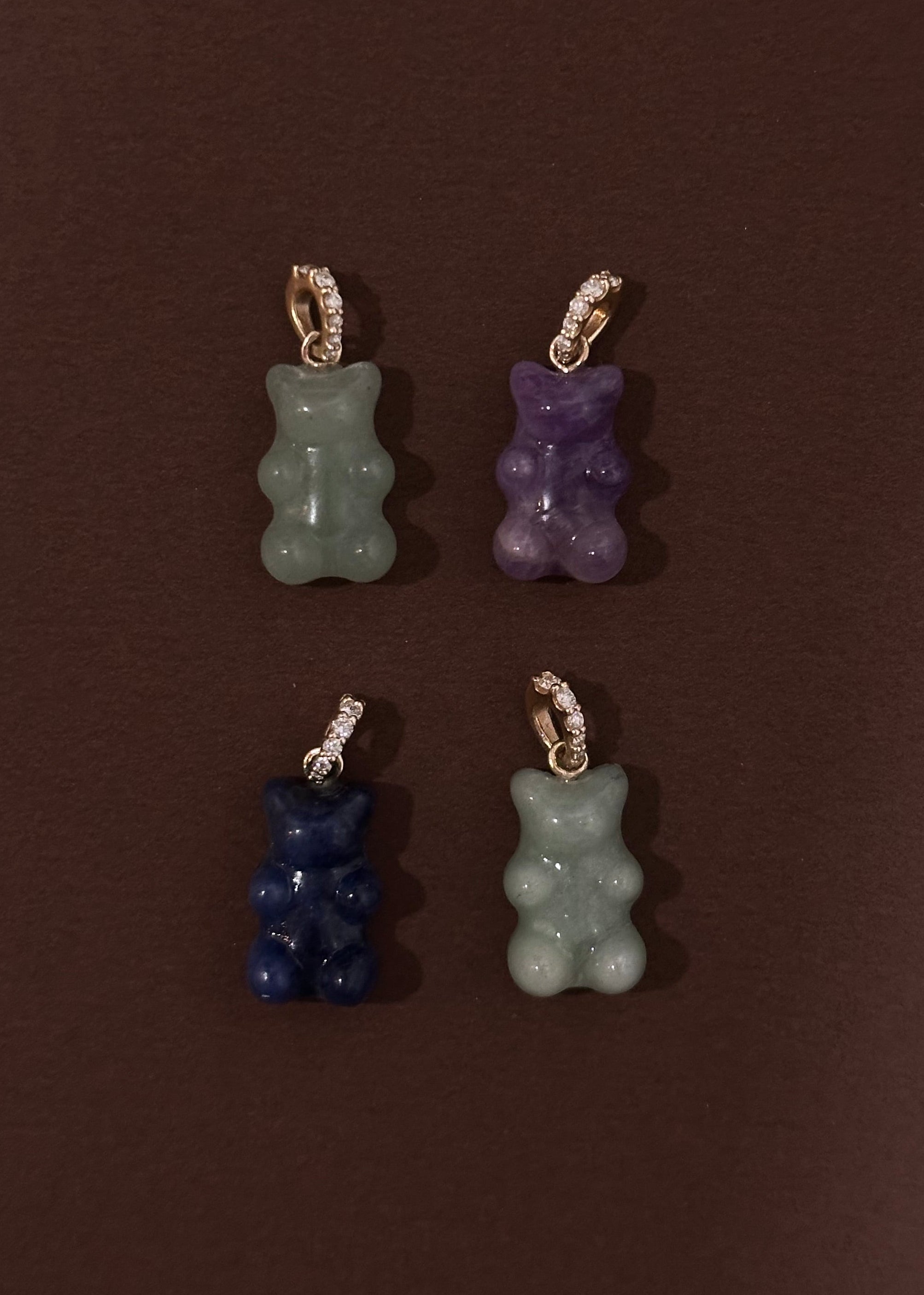 Diamond Gemstone Gummy Bear Pendant