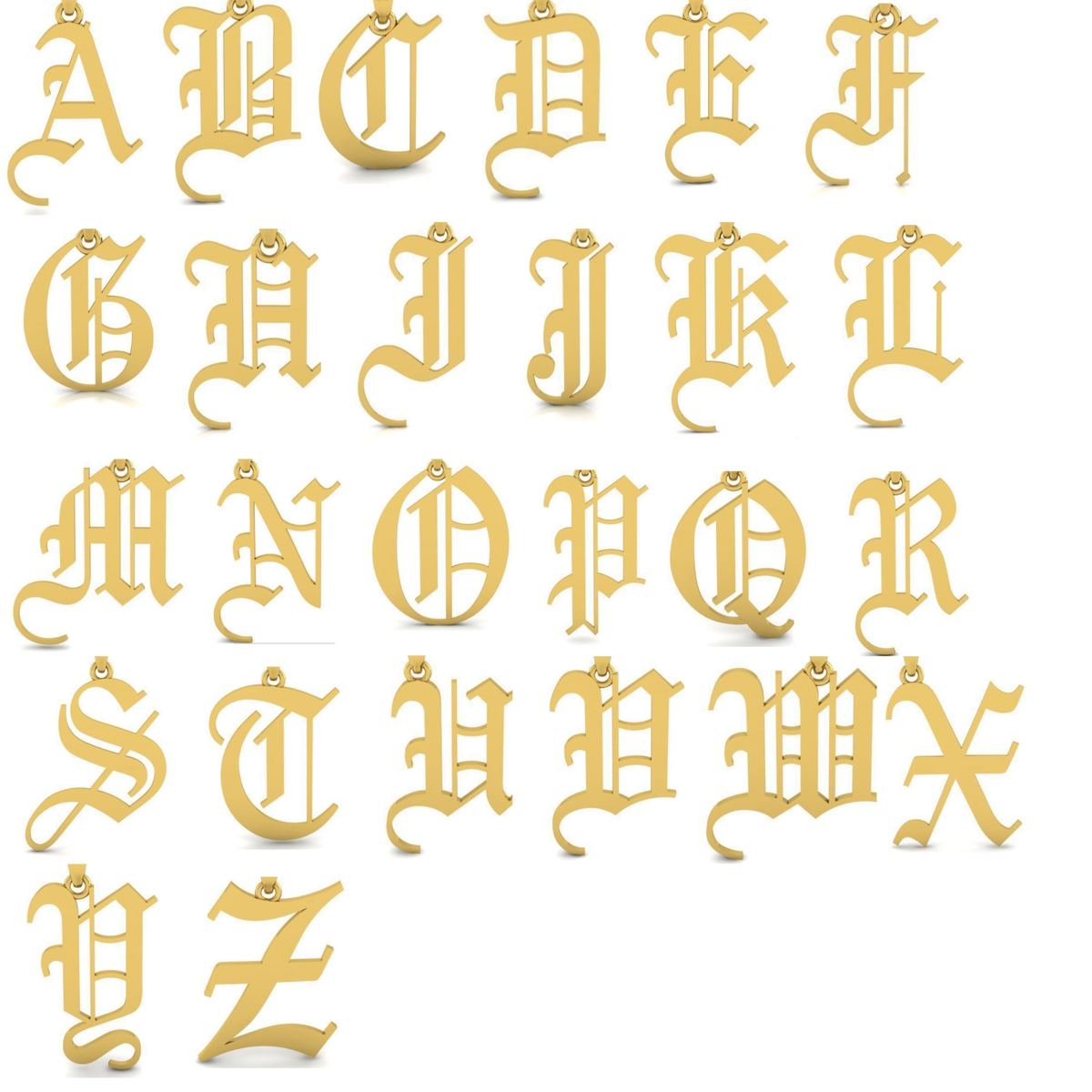 Gothic Initial Pendant