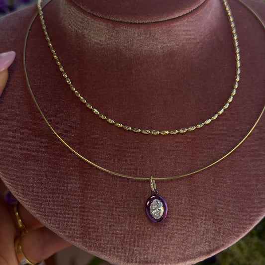 Purple Rhodium Lab-grown Diamond Pendant Charm