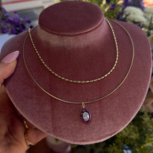 Purple Rhodium Lab-grown Diamond Pendant Charm