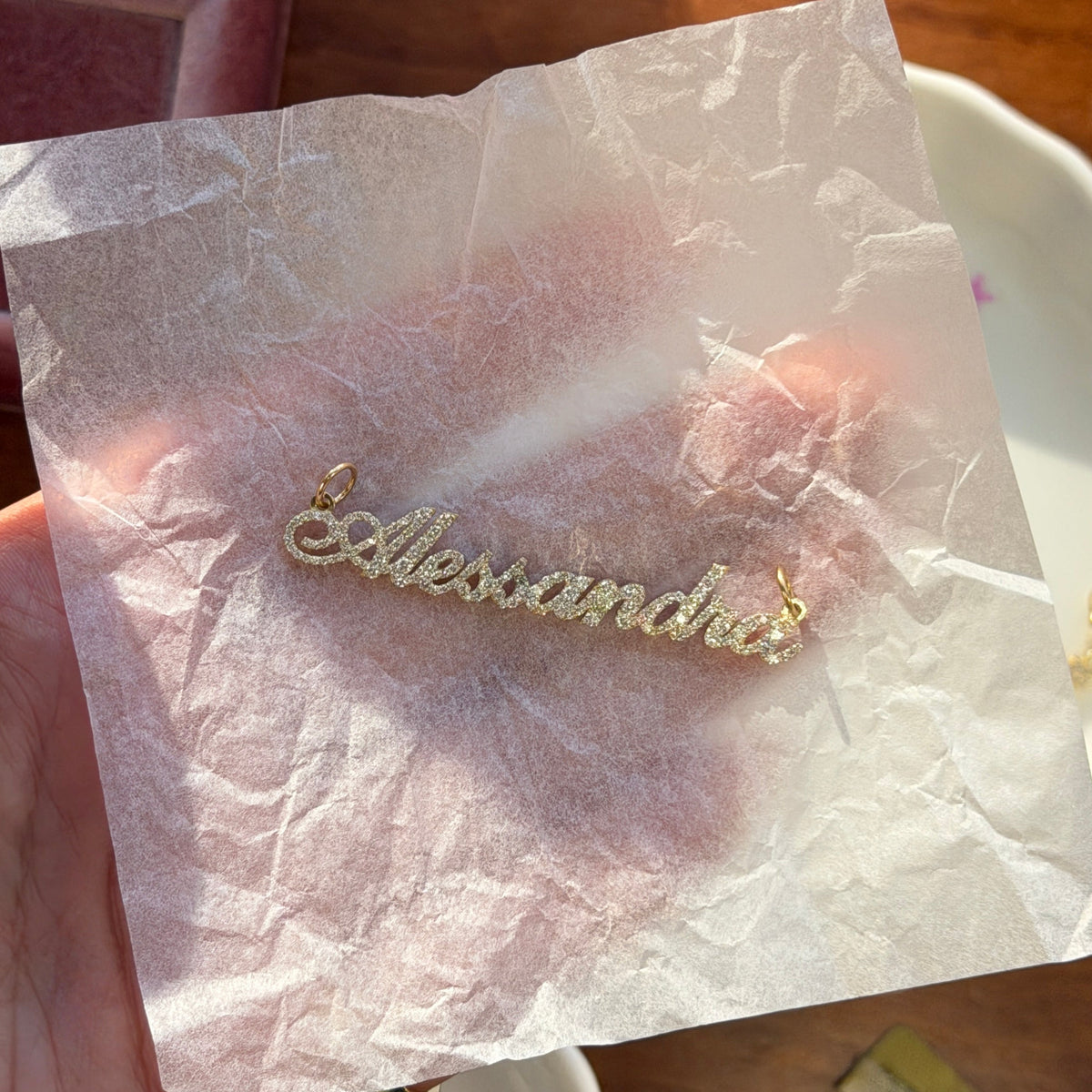 Diamond Script Nameplate