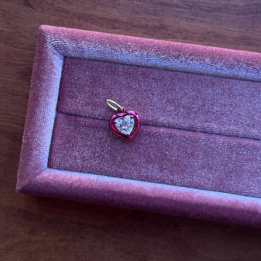 Heart Diamond Rhodium Pendant