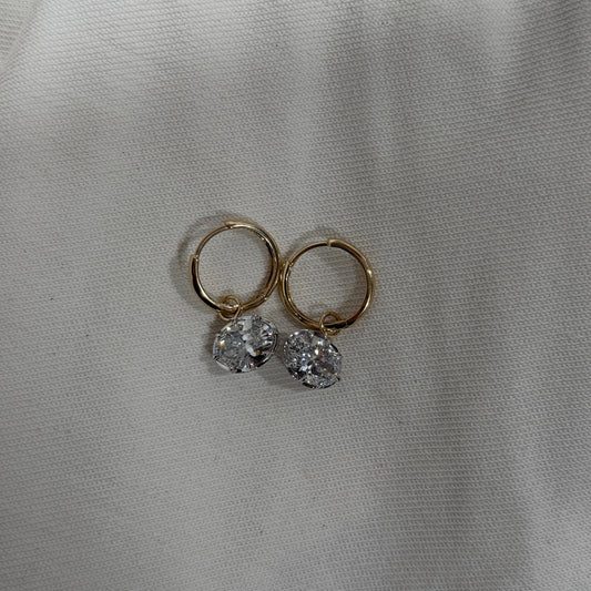 Georgian East West Set Oval Diamond Earrings