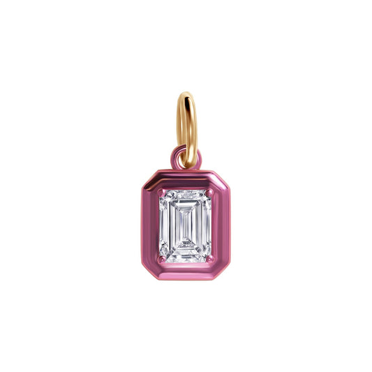 Pink Rhodium Lab-grown Diamond Pendant Charm