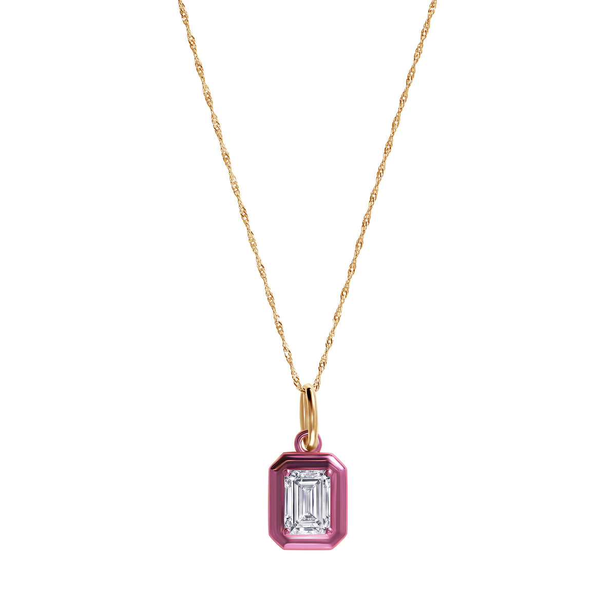 Rhodium Lab-grown Diamond Pendant Charm