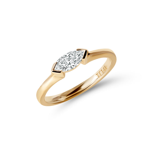 Marquise Diamond Pinky Ring