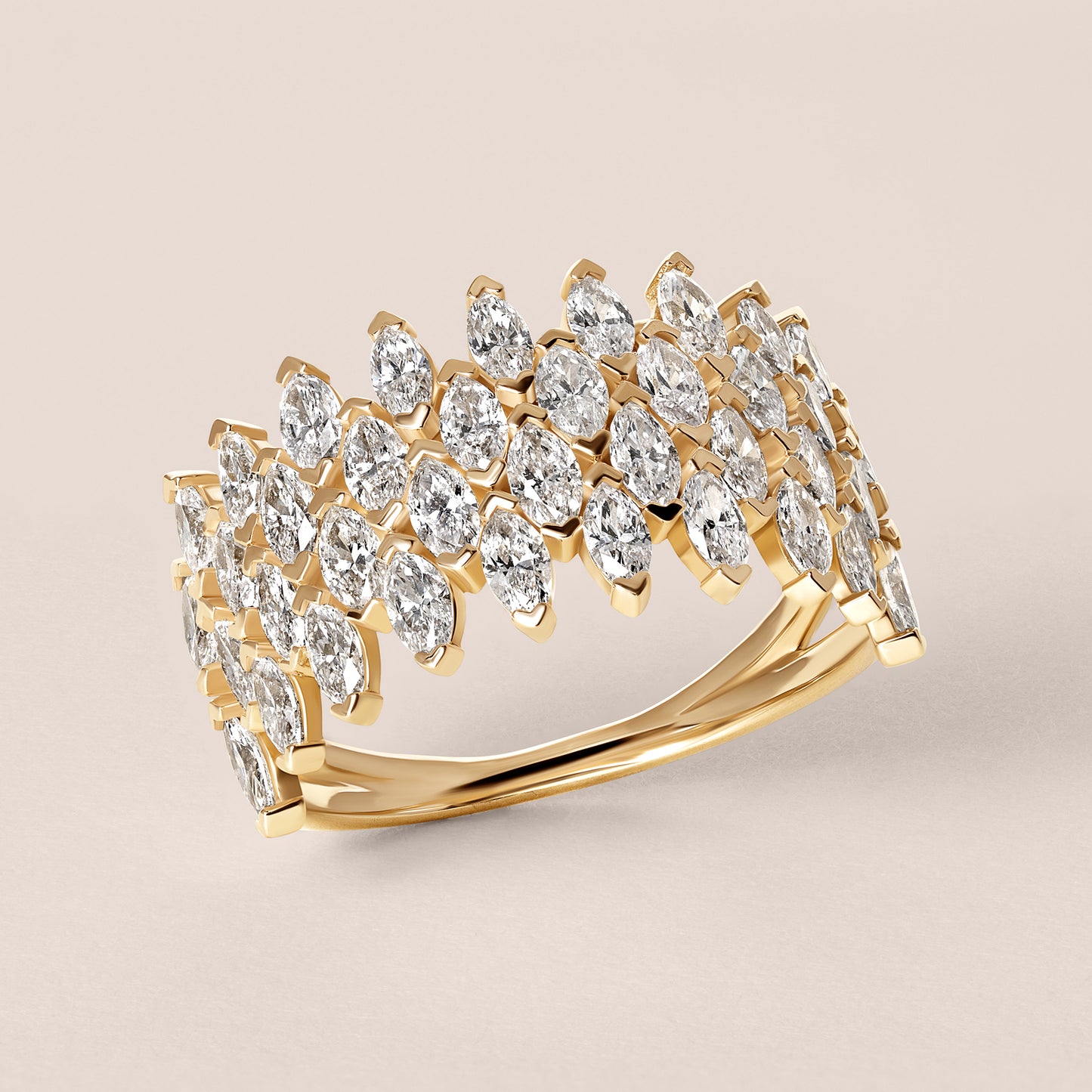 Double Row Marquise Diamond Ring