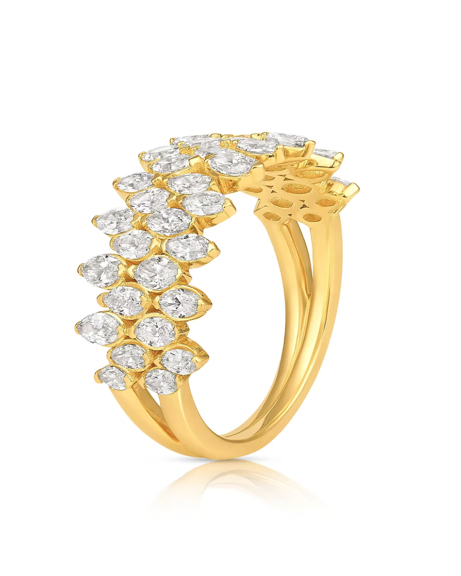 Double Row Marquise Diamond Ring