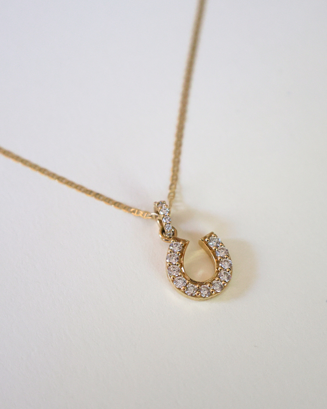 Lucky Diamond Horseshoe Pendant