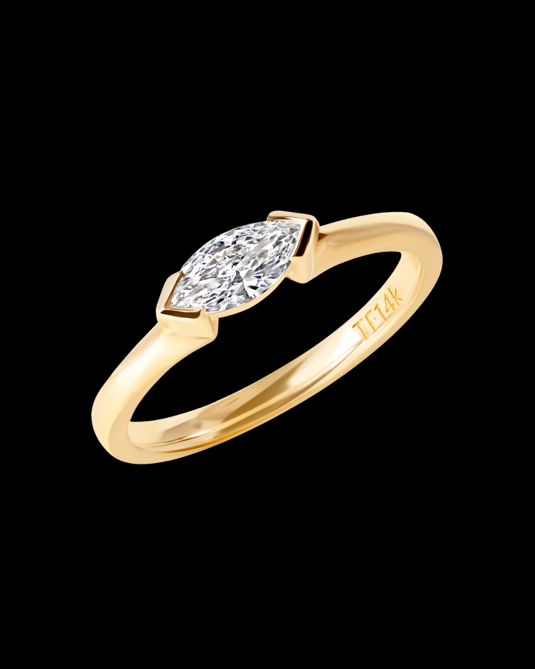 Marquise Diamond Pinky Ring