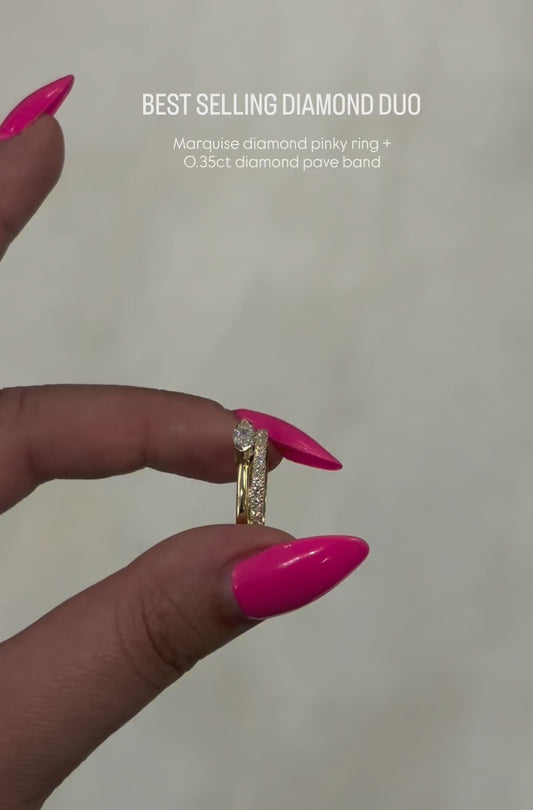 Marquise Diamond Pinky Ring